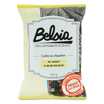 Чипси Belsia картопляні смак часнику та базиліку, 150г