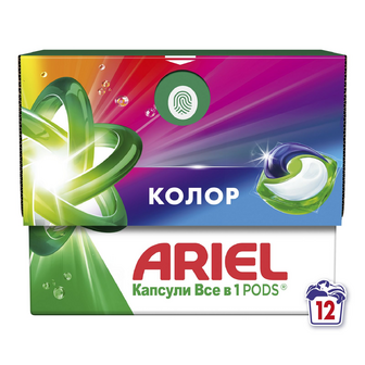 Капсули для прання Ariel Все в 1 для кольорового, 12*18.2г