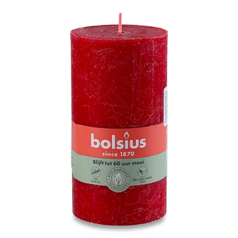 Свічка Bolsius руcтик Shine ніжно-червона 130/68, шт