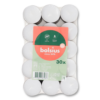 Свічки чайні Bolsius білі, 30шт