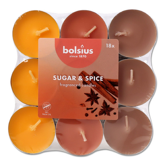 Свічки Bolsius Lites Цукор і прянощі 3,5 години 958439, 18шт