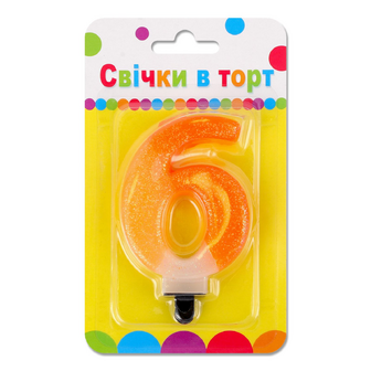 Свічка Festa Градієнт Цифра 6, шт