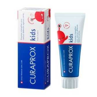Дитяча зубна паста Curaprox Kids Toothpasteste з фтором, зі смаком полуниці, від 2 років, 60 мл