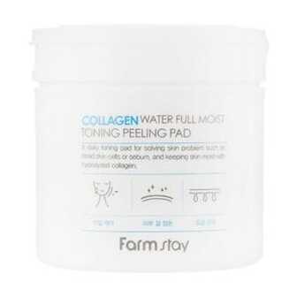Тонізувальні пілінг-пади для обличчя FarmStay Collagen Water Full Moist Toning Peeling Pad з колагеном, 70 шт