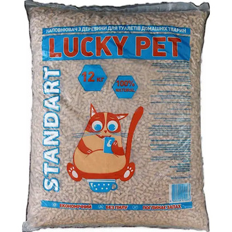 Деревний наповнювач для котячого туалету Lucky Pet стандарт 12 кг