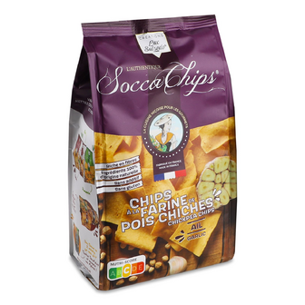 Чипси Socca Chips з нуту зі смаком часнику, 120г