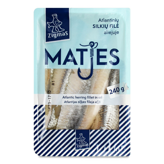 Оселедець Zigmas Mates філе слабосолений в олії, 240г