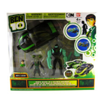Набір іграшок Bandai Бен 10 Alien Force: Azmuth, Diamondhead, міні-фігурка Бена та машина Mark 10