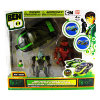 Набір іграшок Bandai Бен 10 Alien Force: Vilgax, WildMutt, міні-фігурка Бена та машина Mark 10