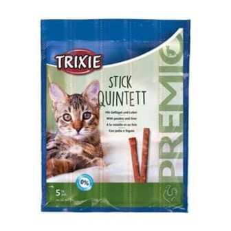 Ласощі для кішок Trixie Stick Quintett з домашнім птахом та печінкою, 5*5 г