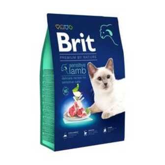 Сухий корм для кішок із чутливим травленням Brit Premium by Nature з ягням, 8 кг