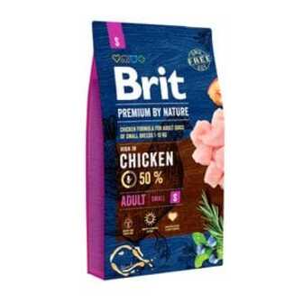 Сухий корм для дорослих собак малих порід Brit Premium By Nature Adult S з куркою, 8 кг