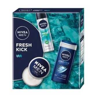 Подарунковий набір чоловічий NIVEA MEN Fresh Kick (гель для душу, 250 мл + антиперспірант-спрей, 150 мл + крем для обличчя, 75 мл)