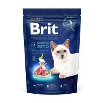 Сухий корм для кішок із чутливим травленням Brit Premium by Nature з ягням, 1.5 кг