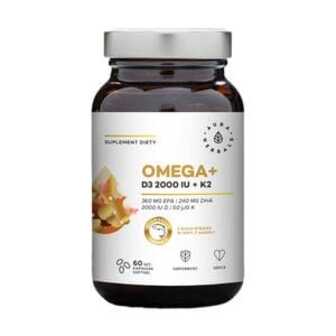 Омега+ Aura Herbals Omega + D3 2000 IU + Vitamin K2, 60 капсул