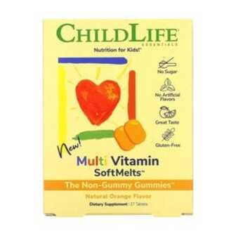 Мультивітаміни для дітей ChildLife Multi Vitamin SoftMelts з натуральним апельсиновим смаком, 27 жувальних таблеток
