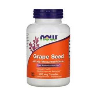 Виноградні кісточки NOW foods Grape Seed 100 мг, 200 капсул