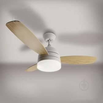 ВИТРИНА! Люстра-вентилятор Luminaria 48 Вт LED-модуль белый/дерево FAN WOOD 48W+18W R