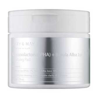 Очищувальні пілінг-диски для обличчя Mary & May Gluconolactone (PHA) + Betula Alba Juice Cleansing Pad, 270 мл