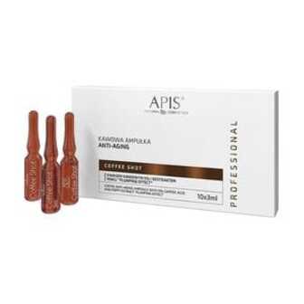 Кавові омолоджувальні ампули для обличчя Apis Natural Cosmetics Professional Coffee Shot Ampoule з 5% кавовою кислотою та екстрактом маку, 10*3 мл
