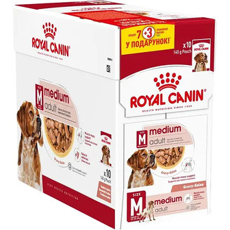 Набір вологий корм Royal Canin Medium Adult для дорослих собак середніх порід 1.4 кг (10 шт. х 140 г)