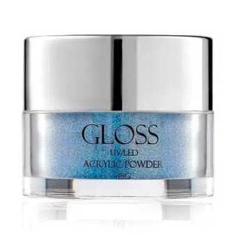 Акрилова пудра для нігтів Gloss UV/LED Acrylic Powder 026 Бежевий з блакитним мікроблиском, 15 г