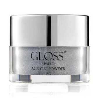 Акрилова пудра для нігтів Gloss UV/LED Acrylic Powder 031 Срібний з блиском, 15 г
