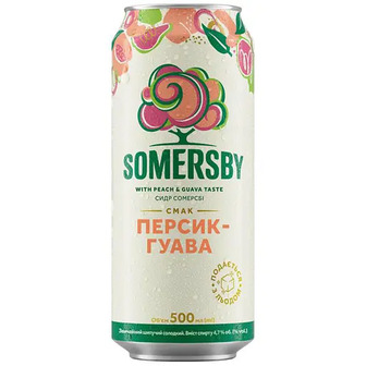 Сидр Somersby Персик-Гуава 4.7% з/б 0.5 л