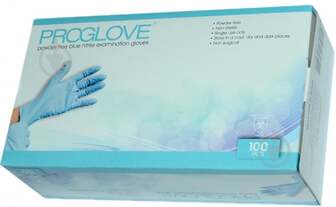 ВИТРИНА! Перчатки медицинские Proglove одноразовые текстурированные неопудр. синие р.7 (S) 100 шт./уп.