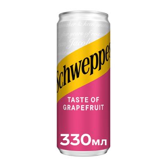 Напій соковмісний Schweppes Grapefruit сильногазований з/б, 0.33л