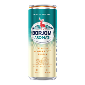 Напій Borjomi Aromati цитрус-імбир безалкогольний сильногазований з/б, 0.33л