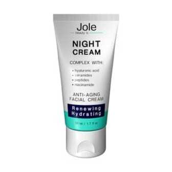 Відновлюючий нічний крем для обличчя Jole Night Cream Anti-Aging Facial Cream з гіалуроновою кислотою, комплексом пептидів та керамідів, 50 мл