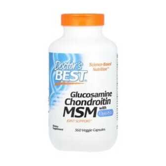 Глюкозамін хондроїтин МСМ Doctor's Best Glucosamine Chondroitin MSM with OptiMSM, 360 веганських капсул