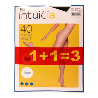 Колготки жіночі Intuicia Classic 40 den black+vizon р.3 2+1, 3шт