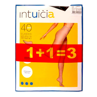 Колготки жіночі Intuicia Classic 40 den black+vizon р.2 2+1, 3шт