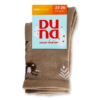 Шкарпетки дитячі Duna 4068 темно-сірі-бежеві р.16-18, 1 пара