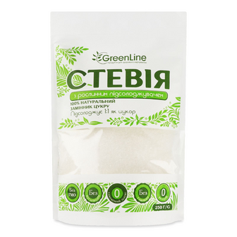 Стевія GreenLine з рослинним підсолоджувачем, 250г
