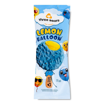 Морозиво Три ведмеді lemon Balloon у глазурі на паличці, 55г