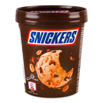 Морозиво Snickers з арахісовою пастою в молочному шоколоді 5% стакан, 320г