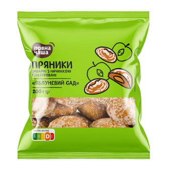 Пряники «Повна Чаша»® Яблуневий сад глазуровані, 200г