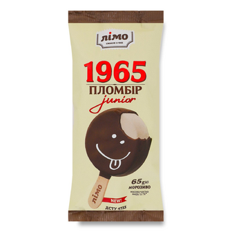 Морозиво Лімо 1965 Junior ескімо пломбір шоколадна глазур 12%, 65г