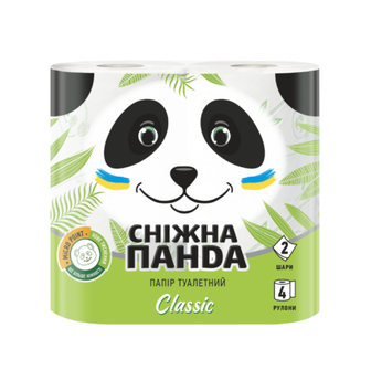 Туалетний папір Сніжна панда Classic 2-х шаровий, 4 шт.