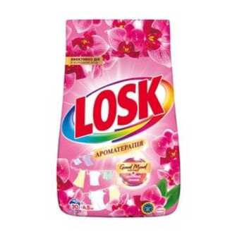 Пральний порошок Losk Ароматерапія, з ефірними оліями та ароматом малайзійських квітів, автомат, 30 циклів прання, 4.5 кг