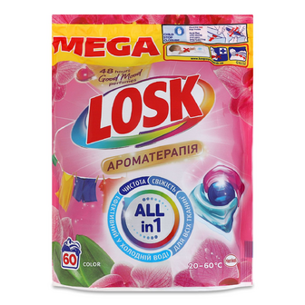 Капсули для прання Losk Ароматерапія концентрат Color, 60*12г