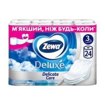 Туалетний папір Zewa Deluxe Delicate Care білий, 3-шаровий, 24 рулони