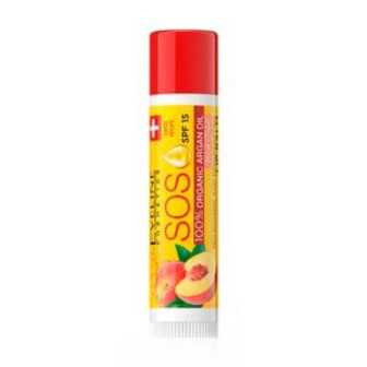 Відновлювальний бальзам для губ Eveline Cosmetics Argan Oil Sos SPF 15 Peach Sorbet, 4.2 г