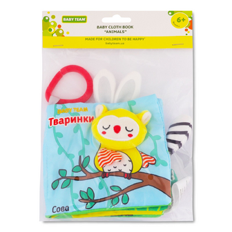 Іграшка-книжка Baby Team Тваринки текстильна 8722, шт