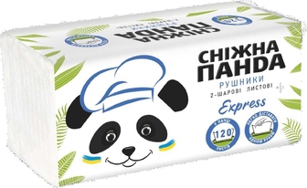 Рушники паперові Сніжна панда Express, білі, 2 шари, 120 листів (4820183971173)