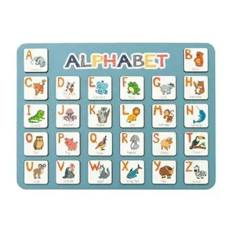 Дерев'яний алфавіт-вкладиш "ALPHABET" Vladico 3240-03-002-UC синій 29х39 см