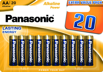 Батарейка тип AA Panasonic ALKALINE POWER AA BLI 20 (LR6REB/20BW)